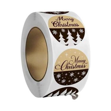 Imagem de Adesivos De Natal Em Papel Kraft 500pcs 1 Polegada Decoração Para Caix