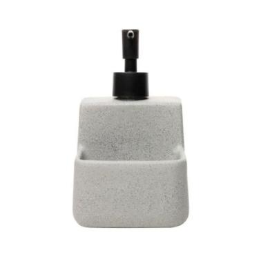 Imagem de Porta detergente duplo com suporte p/ esponja lyor granilite cerâmica 
