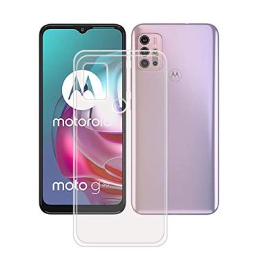 Imagem de FZZSZS Capa fina transparente para Motorola Moto G20, capa protetora macia com proteção de TPU flexível para Motorola Moto G20 (6,5 polegadas)