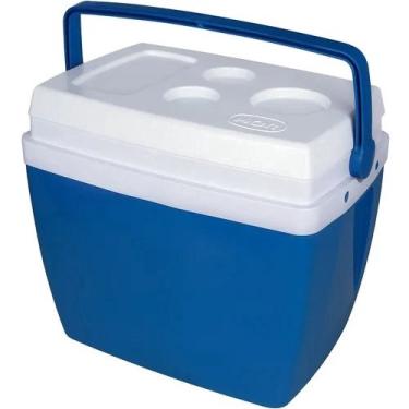 Imagem de Caixa Termica Azul Branco Cooler 18L C/Alça 24 latinhas Mor