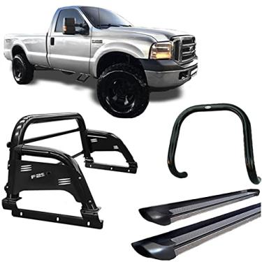 Imagem de Kit quebra mato+Estribo Per+Sant Ant H3 F250 C/Simples PRETO