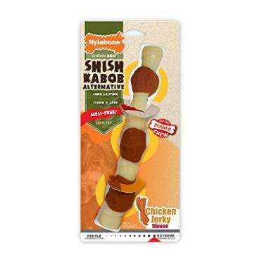 Imagem de Nylabone Brinquedo de mastigar Shish Kabob de nylon alternativo para mastigar sabor frango grande/gigante – até 23 kg.