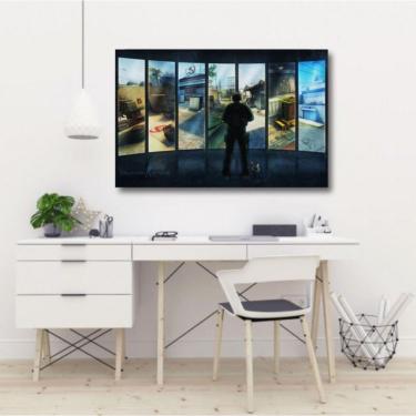 Imagem de Quadro decorativo CSGO Mapas - Jogos - Tela em Tecido