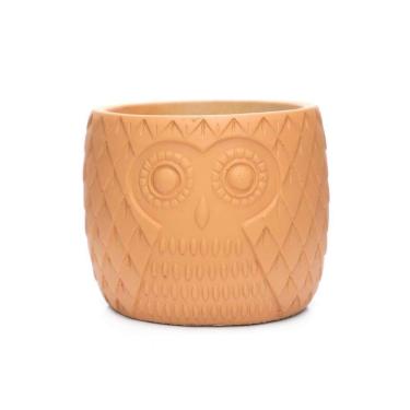 Imagem de Cachepot Coruja Em Cimento Terracota 11,5x13,5cm