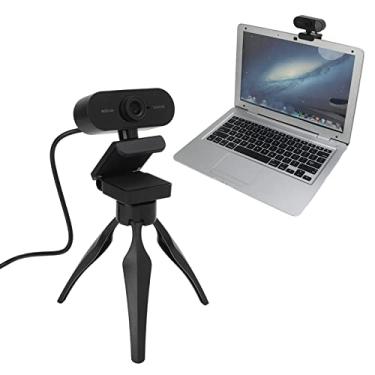 Imagem de Sanpyl Webcam HD, 1440P USB Tripé Montagem Desktop PC Web Câmera de computador, com microfone com cancelamento de ruído e capa protetora, para videoconferência