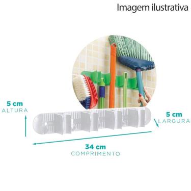 Imagem de Porta Vassouras C/ 4 Encaixes Branco Nitron