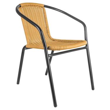 Imagem de Cadeira Rattan Preto e Natural Just Home Collection