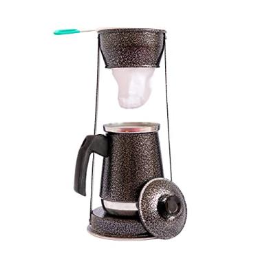 Imagem de Bule Mancebo Coador De Café Retro Em Alumínio Preto Design Clássico para Preparar Café Fresco e Aromático Estilo Vintage