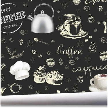 Imagem de Papel De Parede Café Cappucino Cafeteria Coffee Cozinha A516