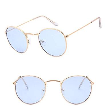 Imagem de Óculos de sol retrô moda masculinos redondos vintage óculos para homens/mulheres óculos de sol de luxo masculinos pequenos Lunette Soleil Homme,7,A