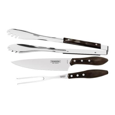Imagem de Kit Churrasco 3 Peças Tramontina 21198961 Castanho