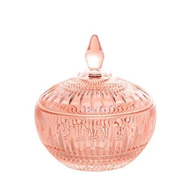 Imagem de Potiche Decorativo de Cristal Queen Rosa 11cm x 12cm - Wolff