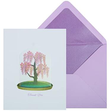 Imagem de NIQUEA.D Cartões de notas em caixa, Wisteria Under Cloche, inclui um interior personalizado em branco e envelope coordenado, conjunto de 10 (NBB-0020)