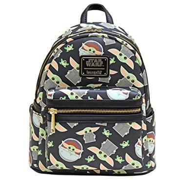 Imagem de Loungefly Bolsa feminina de ombro com al a dupla e estampa Star Wars Baby Yoda