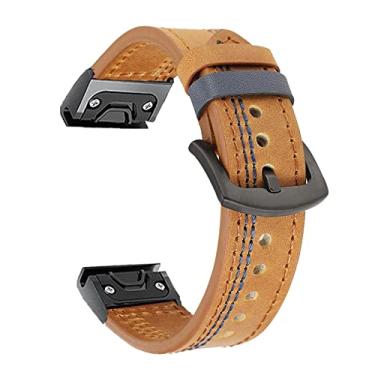 Imagem de GANYUU Pulseira para Garmin Fenix 5 5X Plus 6 6XPro Correia para Approach S60/Descent Mk1 Acessórios de Liberação Rápida Pulseira (Cor: Marrom, Tamanho: para Fenix 3 HR)
