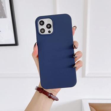 Imagem de Capa traseira de silicone líquido original de luxo sólido para iphone 13 12 11 pro max para iphone 14 11 xr xs max macio tpu capa traseira, 11 azul meia-noite, para iphone x xs