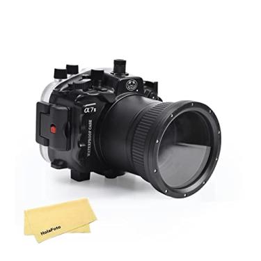 Imagem de Seafrogs A7 II Pro/NG Série 40m/130ft Subaquático Caixa Impermeável à Prova d'água para Sony A7 II A7R II A7S II, Suporte 28-70mm Lente Preta [Versão Atualizada]