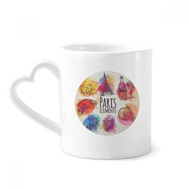 Imagem de Caneca de cerâmica colorida da Torre Eiffel da França da Vida Eiffel Caneca de café copo de coração de