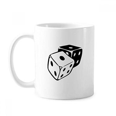 Imagem de Caneca de cerâmica com ilustração de cassino em preto e branco para cerâmica xícara de café e porcelana