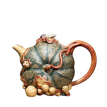 Imagem de Bule de chá de argila roxo feito à mão com flor biônica Kung Fu conjunto de chá coleção de chá