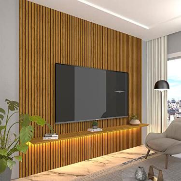 Imagem de Painel para TV com LED Requinte 220 Naturale Ripado 3D - Gelius
