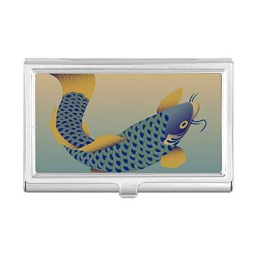 Imagem de Caixa de bolso com suporte de cartão de visita Pintura Culture Blue Fish