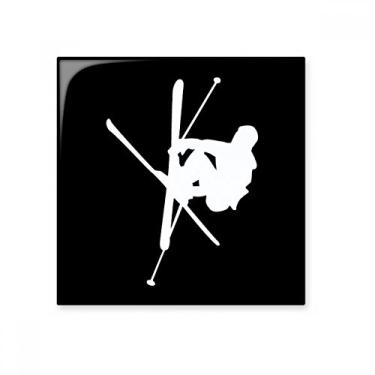 Imagem de Skateboarding Black Sport contorno de azulejo de cerâmica brilhante decalque vitrificado pedra adornada