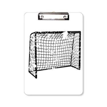 Imagem de Prancheta preta com padrão de rede para porta de futebol A4