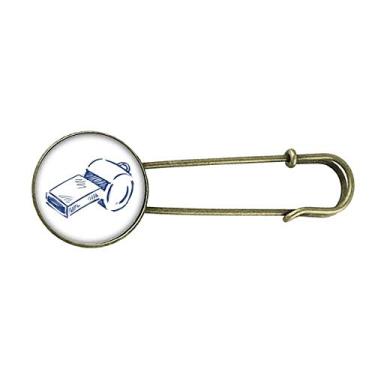 Imagem de Broche de metal retrô com apito de futebol de desenho animado de futebol azul
