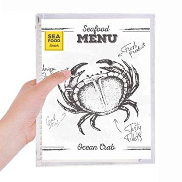 Imagem de Caderno com estampa de caranguejo de organismo marinho com folhas soltas diário recarregável