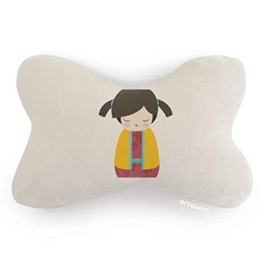 Imagem de DIYthinker Quimono amarelo Japão boneca arte carro decoração pescoço almofada almofada apoio de cabeça