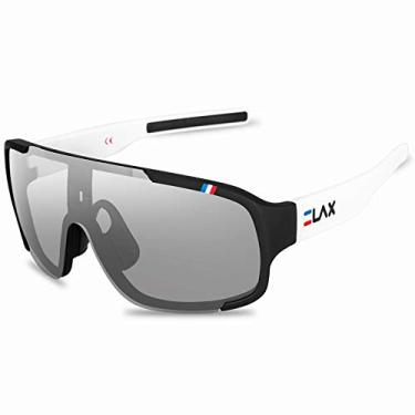 Imagem de Óculos de Sol Elax Ciclismo Fotocromático Polarizado UV400 (Preto e Branco)