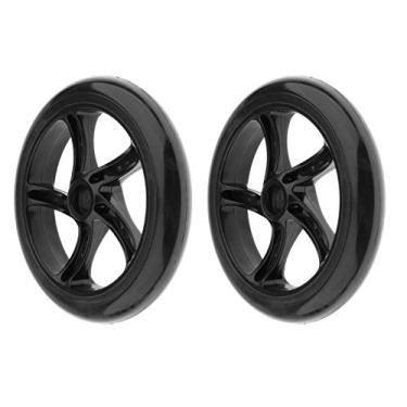 Imagem de F Fityle 2 peças/conjunto de 180 mm elétrico esportivo scooter PU rodas de alta elasticidade peças de substituição duráveis scooter acessórios para crianças adultos iniciantes carga máxima 150 kg - preto