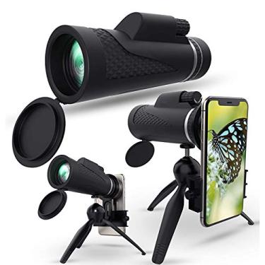 Imagem de Telescópio monocular 12x50, para smartphone 10x Power Enhanced Vision, imagem mais nítida do prisma BAK4, suporte para smartphone monocular atualizado e tripé, ideal para acampamento, caminhada