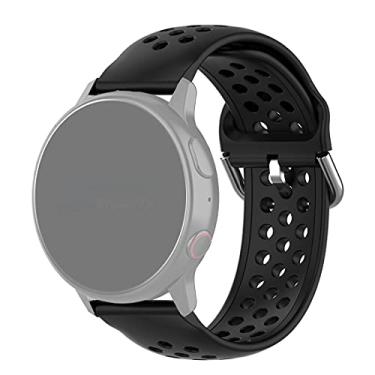 Imagem de Pulseira 20mm Sport Moderna compatível com Galaxy Watch Active 1 e 2 - Galaxy Watch 3 41mm - Galaxy Watch 42mm - Amazfit GTR 42mm - Amazfit Bip/GTS - Marca LTIMPORTS (Preto)