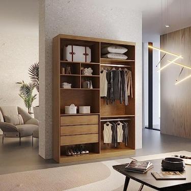 Imagem de Closet Solteiro Fenix com 3 Gavetas e 8 Prateleiras MDF Rufato