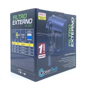 Imagem de Filtro Externo Oceantech HF-300 Aquário até 75L Vazão 300L/H