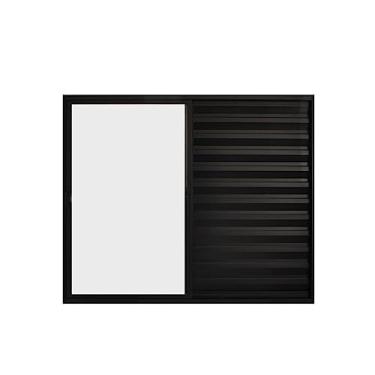 Imagem de Veneziana 3 Folhas de Correr S/Grade 1.00 X 1.00 Aluminio Preto Linha Modular - Hale