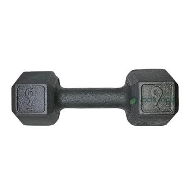 Imagem de Halter Sextavado de Ferro Fundido Pintado - 9 Kg
