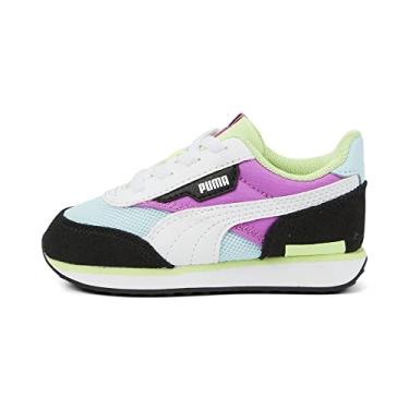 Imagem de PUMA Tênis unissex infantil Future Rider Splash com fechamento alternativo, Luz elétrica de orquídea Aqua-puma branca, 4 Toddler