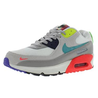 Imagem de Nike Youth Air Max 90 LTR GS Leather Trainers (Pearl Grey/Sport Turquiose, Numeric_4)
