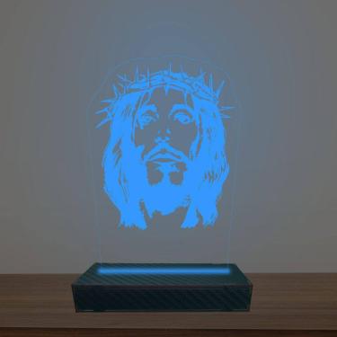 Imagem de Luminária Led 3d Jesus Abajur Luxo