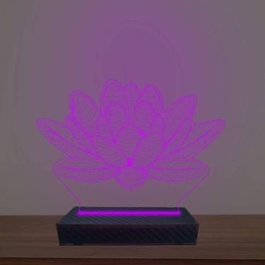 Imagem de Luminária Led 3d Flor de Lotus Abajur Luxo