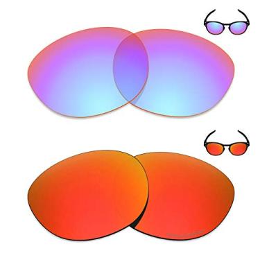 Imagem de Mryok+ 2 pares de lentes polarizadas de substituição para óculos de sol Oakley Latch – Rosa cobalto/vermelho fogo