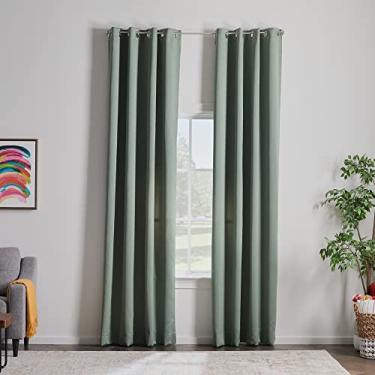 Imagem de Linenspa Cortina blackout 85% conjunto de 2 painéis; cortinas verde sálvia 260 cm de comprimento; isolamento térmico, redução de ruído