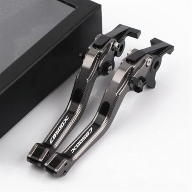 Imagem de EEASSA Guiador de freio de embreagem de motocicleta para CB500F CB500X CB 500 X/F 2013-2021 2022 novos acessórios de motocicleta de 3D CNC alavanca de embreagem de freio ajustável (cor: CB500X Titânio)
