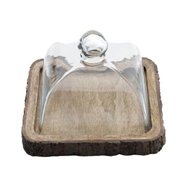 Imagem de Queijeira de Madeira com Tampa de Vidro 21,5cm x 21,5cm x 14cm - Wolff