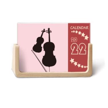 Imagem de Calendário de mesa de violino 2022 instrumento clássico musical 12 meses
