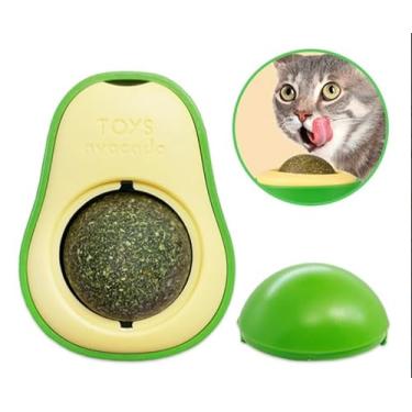 Imagem de Abacate De Brinquedo Para Gatos Com Catnip Erva Gato Natural Bola de Lamber