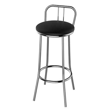 Imagem de Banqueta Cozinha Cromada Redonda Napoles Alta 70cm Flape